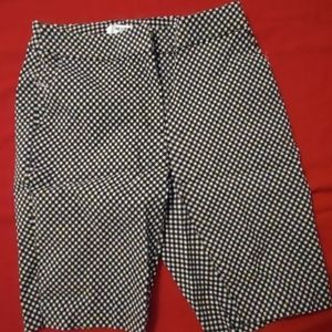 WHBM shorts black and white check pattern size 00
